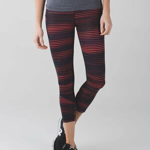 Lululemon Pace Rival Crop Full-On Luxtreme Mesh Twisted Dune Black Size 4